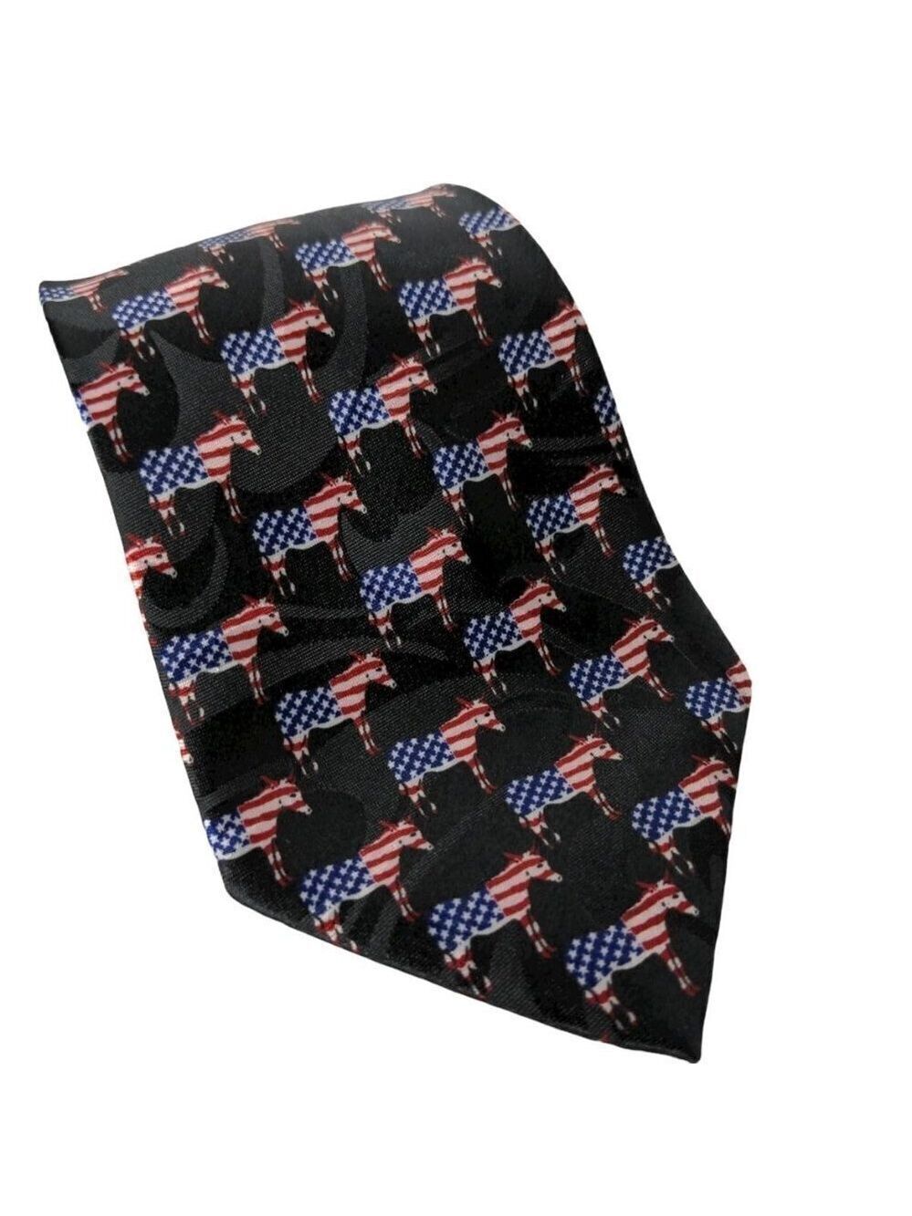 Steven Harris American Flag Democrat Donkey Necktie